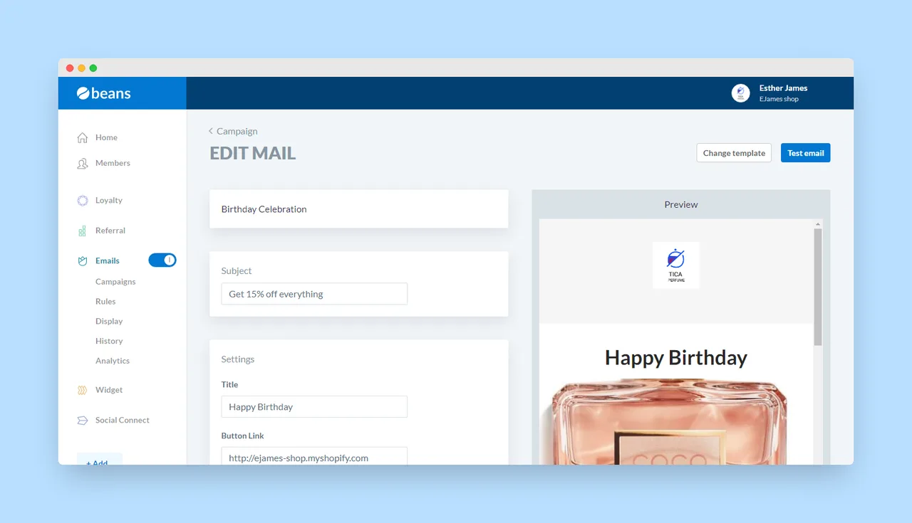 Birthday reward campaign