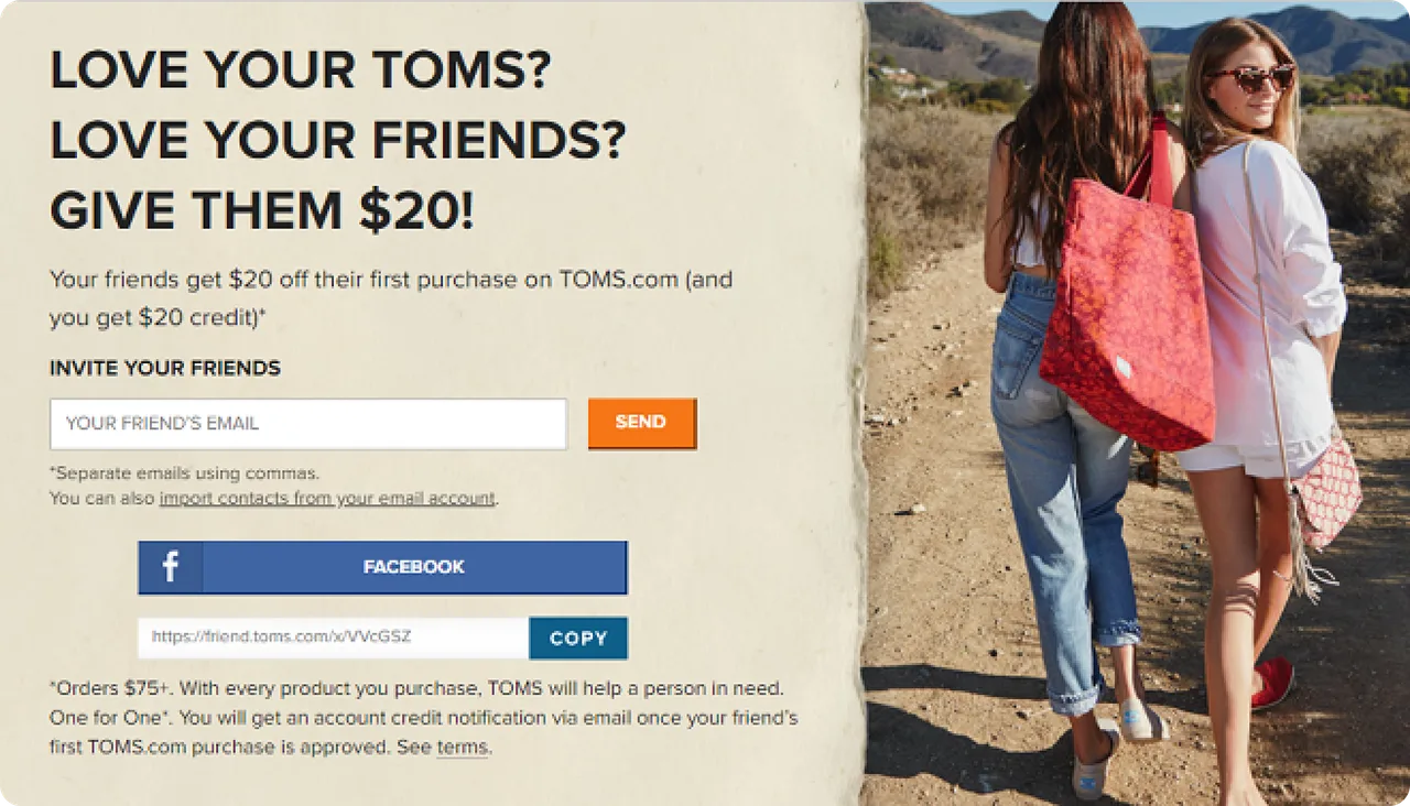 TOMS Refer a friend