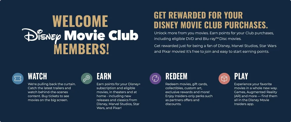 Disney Movie Insiders Loyalty Program- Call to Action buttons