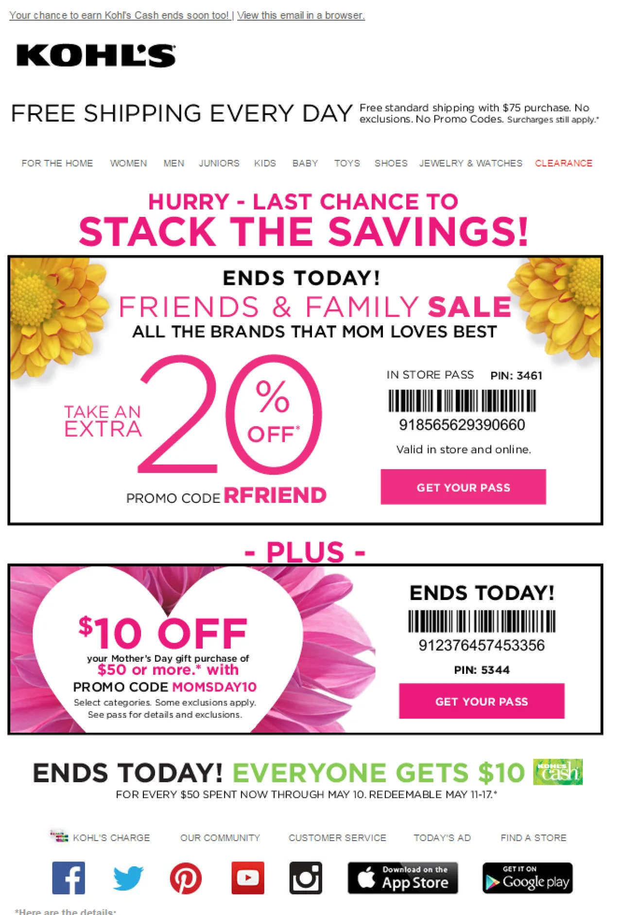 Kohl's Email Reminder