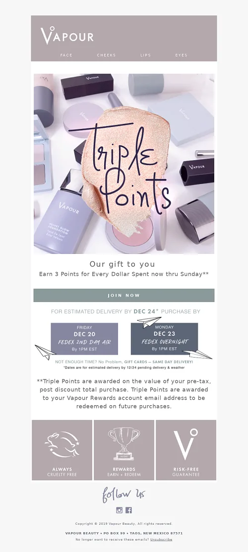 Vapour Beauty Email