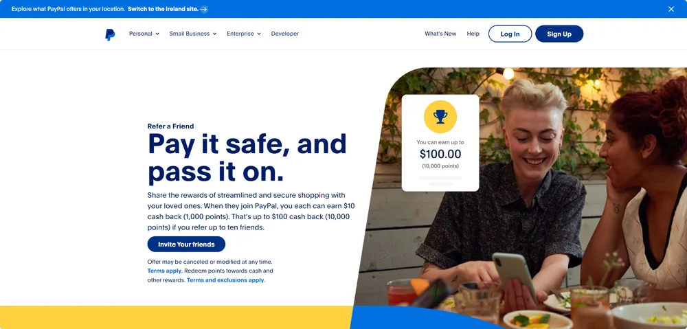 PayPal referral program