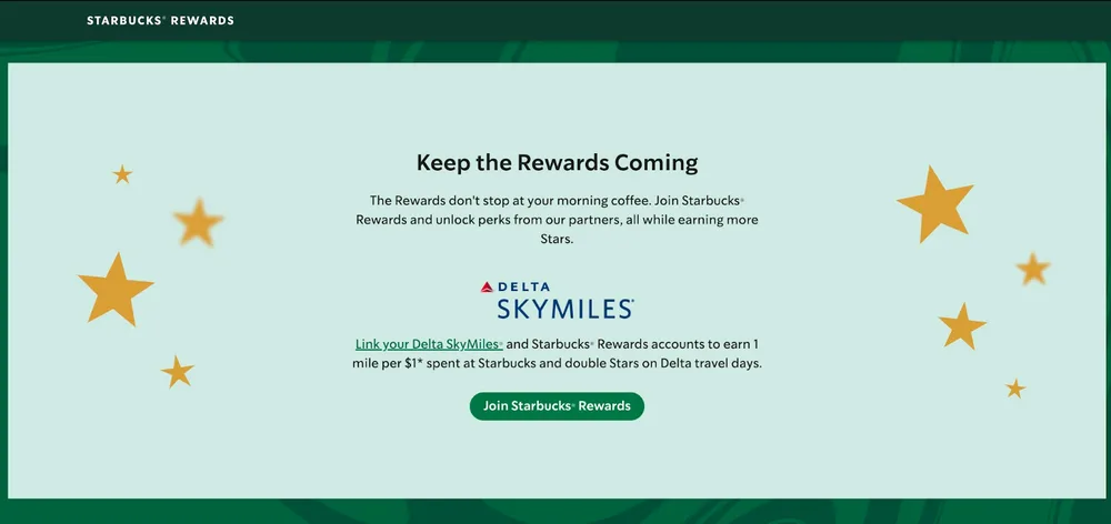 Starbucks Rewards & Delta Skymiles