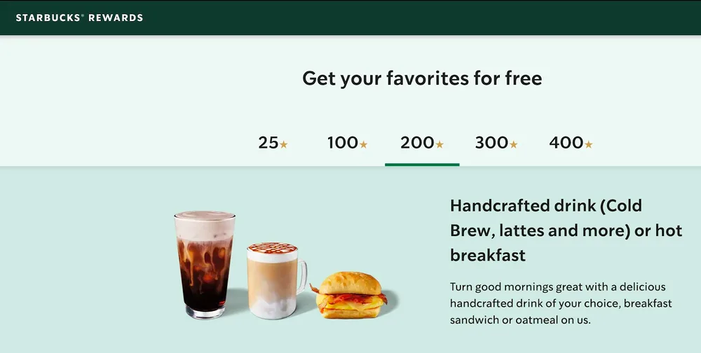Starbucks Rewards - Redeem Stars